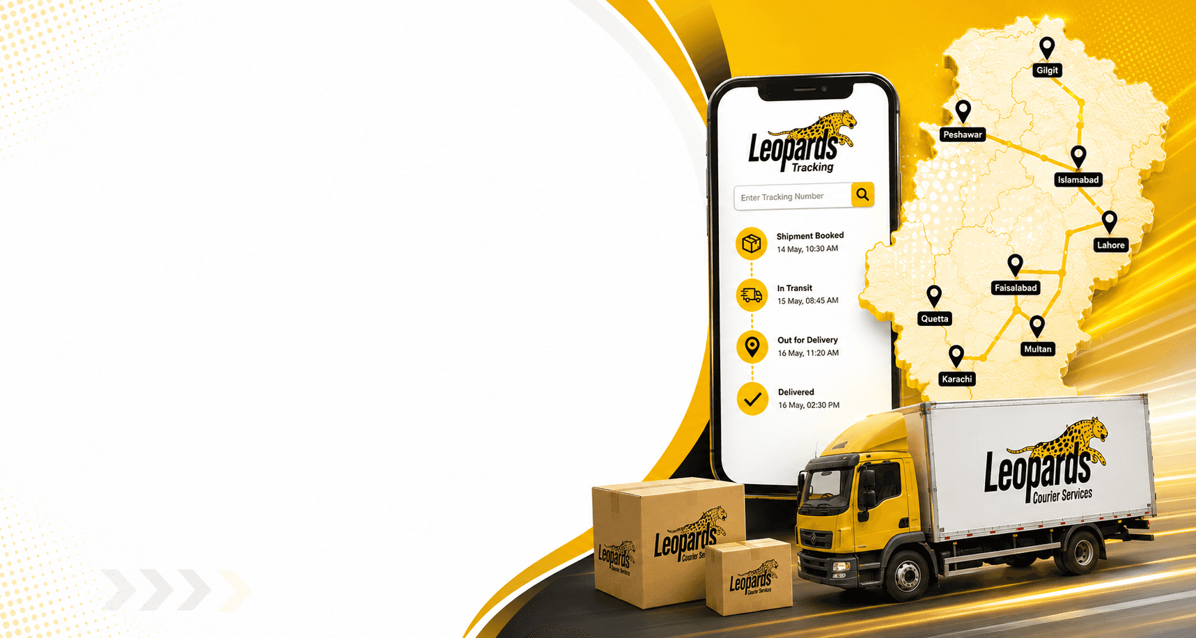 Leopards Courier tracking banner